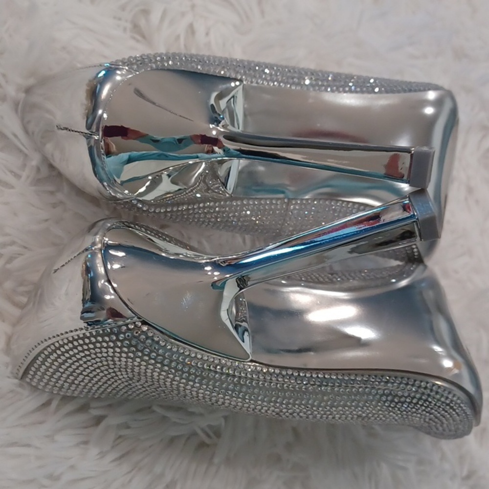 Steve Madden Martina-R Rhinestone Embellished Stiletto Pumps Silver SZ 7 NEW - Picture 6 of 11